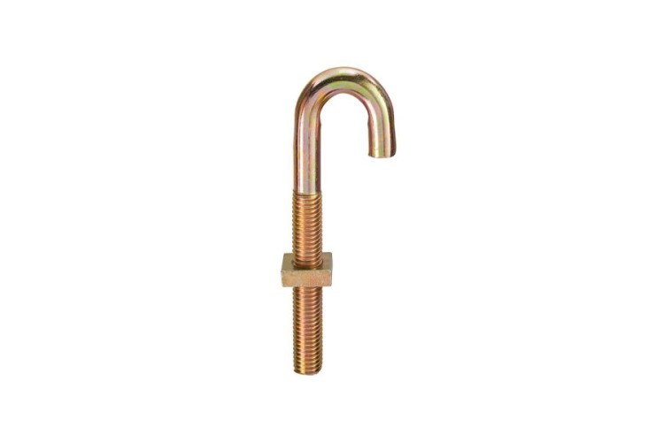 M8 X 100MM HOOK BOLT & NUT (YELLOW ZINC)