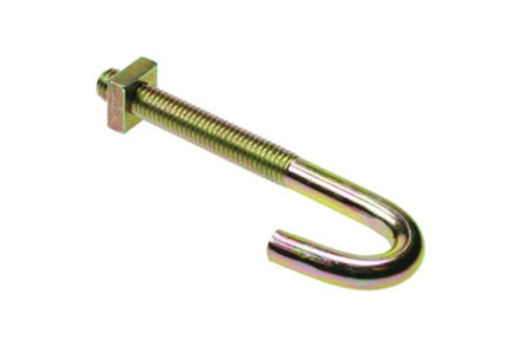 M8 X 160MM HOOK BOLT & NUT BRIGHT ZINC PLATED