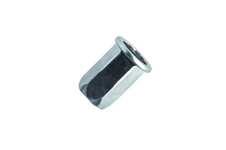 M8 X STEEL FULL HEX OPEN INSERT RIV NUT