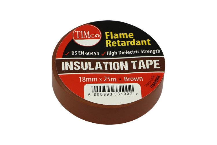 PVC INSULATION TAPE 25M X 18MM (BROWN)