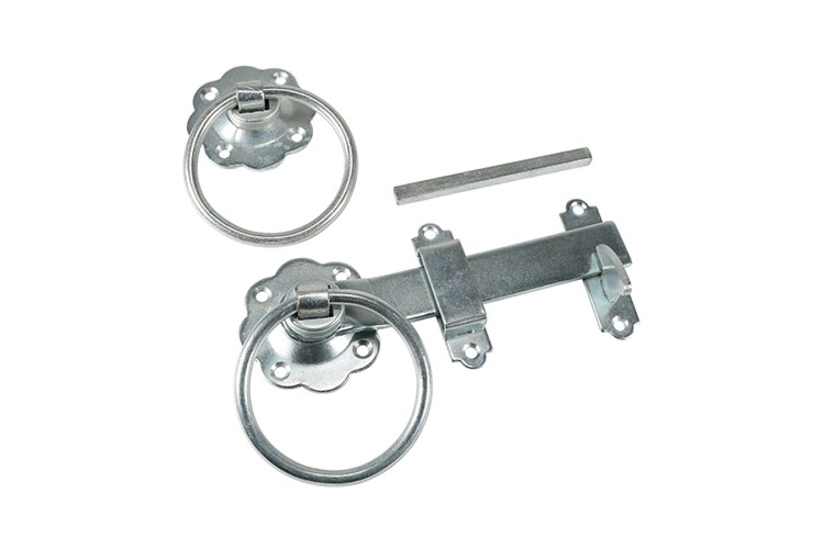 RING GATE LATCH SET (ZINC) (6 INCH) 