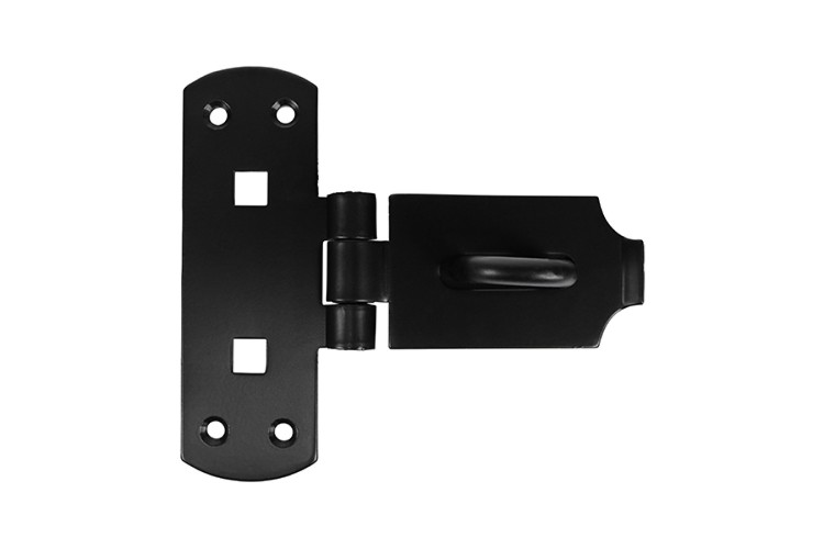 Vertical Pattern Bolt On Hasp & Staple - Heavy Duty - Black 6