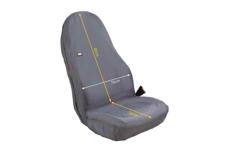 Winged Front Seat Cover Heavy Duty Grey